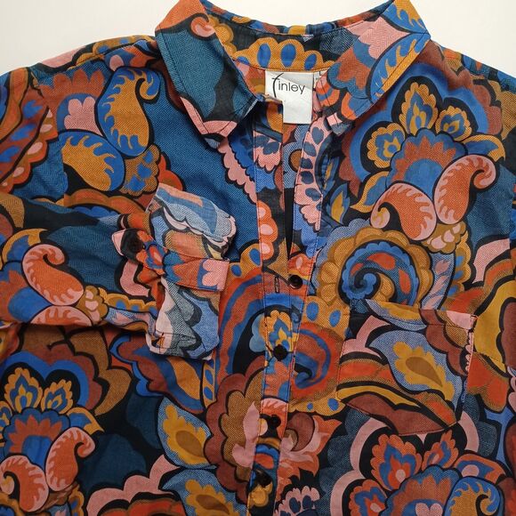 Finley Maxi Shirt Dress Large Belted Roll Tab Sleeve Classic Feminine Tailored - Picture 10 of 10